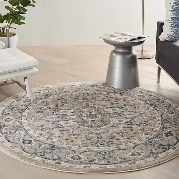 Hot Kirklands Home Tan Navaro Medallion Round Area Rug, 5 ft.