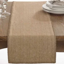 Best Kirklands Home Overcast Stitch Cotton Table Runner Tan