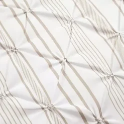 Best Kirklands Home Tan Pintuck Stripe Full/Queen 5-pc. Comforter Set