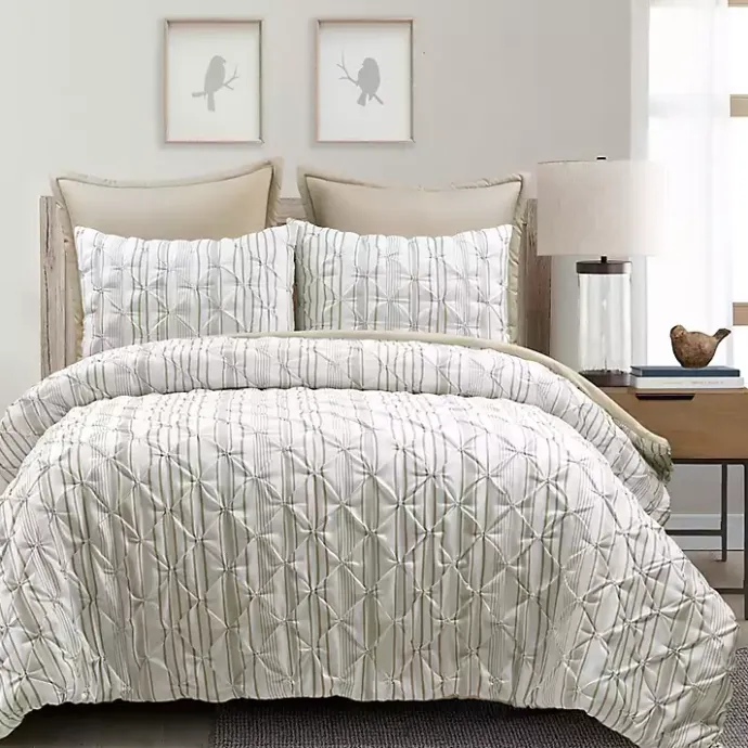 Best Kirklands Home Tan Pintuck Stripe King 5-pc. Comforter Set