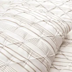 Best Kirklands Home Tan Pintuck Stripe King 5-pc. Comforter Set