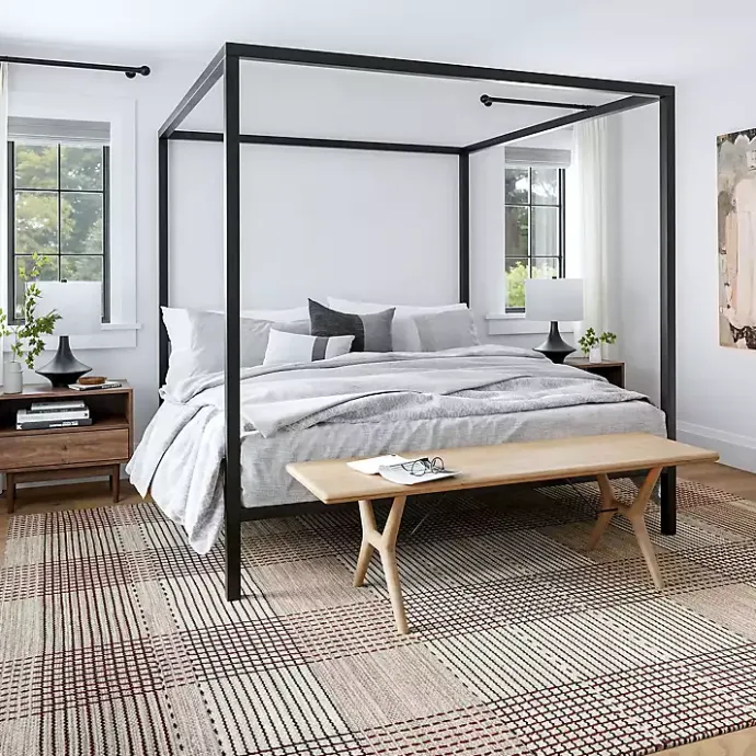 Discount Kirklands Home Plaid Emily Henderson x RugsUSA Area Rug, 5x8 Tan