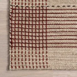 Discount Kirklands Home Plaid Emily Henderson x RugsUSA Area Rug, 5x8 Tan