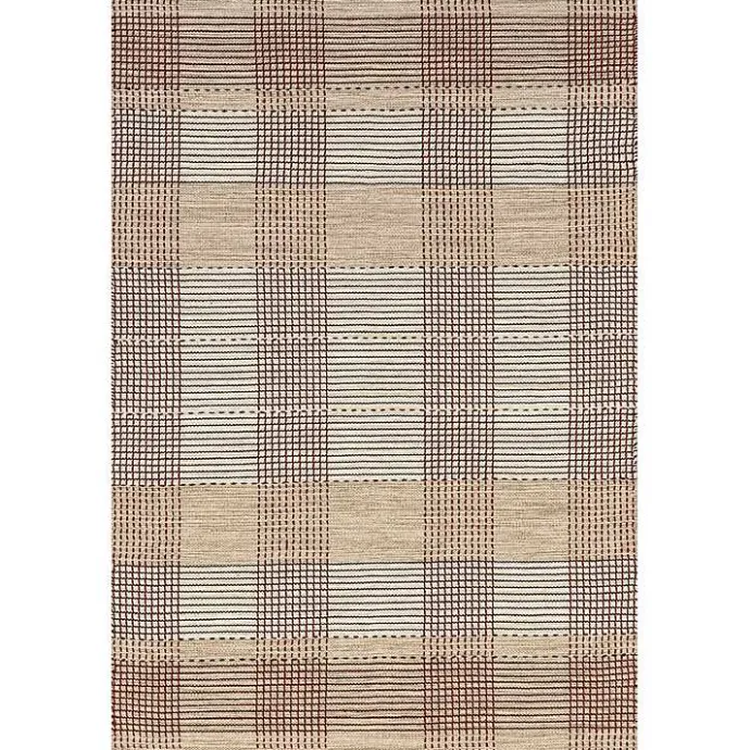 Discount Kirklands Home Plaid Emily Henderson x RugsUSA Area Rug, 8x10 Tan