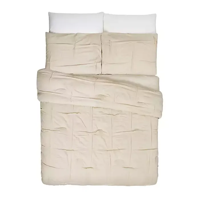 New Kirklands Home Riley Pleated 3-pc. Full/Queen Comforter Set Tan