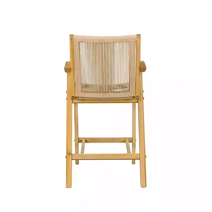Clearance Kirklands Home Rope and Honey Wood Counter Stool Tan
