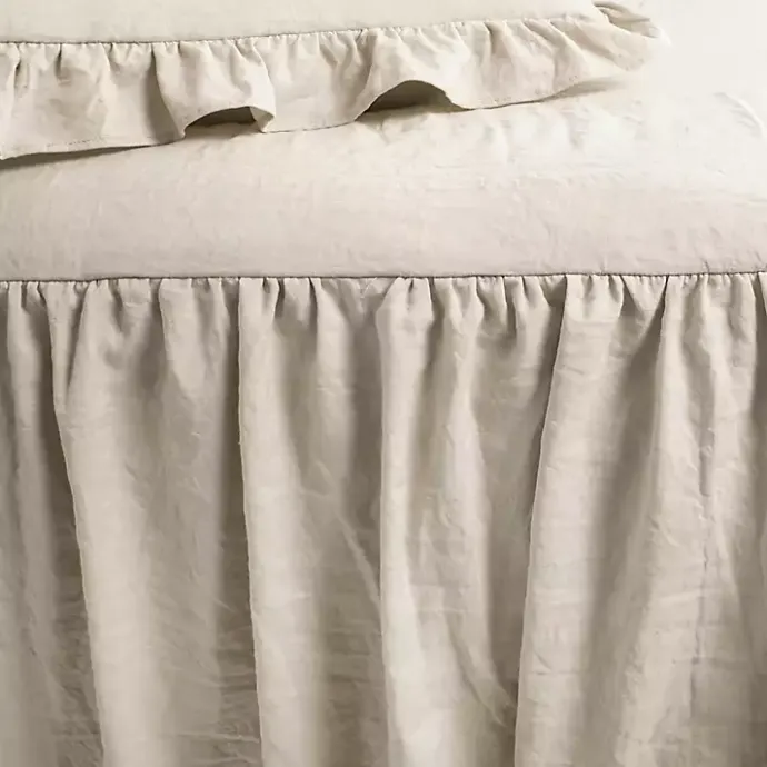 New Kirklands Home Ruffle Skirt 3-pc. King Comforter Set Tan