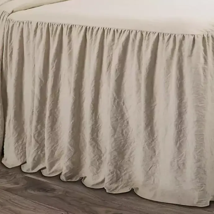 New Kirklands Home Ruffle Skirt 3-pc. King Comforter Set Tan