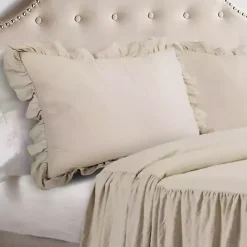 Online Kirklands Home Ruffle Skirt 3-pc. Queen Comforter Set Tan