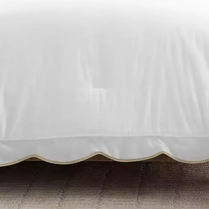 Sale Kirklands Home Tan Scalloped Edge 3-pc. Full/Queen Comforter Set