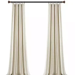 Outlet Kirklands Home Stripe Farmhouse Curtain Panel Set, 95 in. Tan