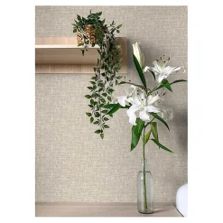 New Kirklands Home Textured Poplin Peel & Stick Wallpaper Tan