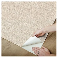 New Kirklands Home Textured Poplin Peel & Stick Wallpaper Tan