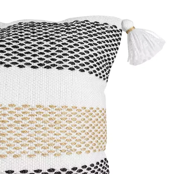 Outlet Kirklands Home Tan Textured Stripes Outdoor Throw Pillow