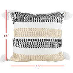 Outlet Kirklands Home Tan Textured Stripes Outdoor Throw Pillow