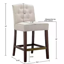 Hot Kirklands Home Tufted Upholstered Wood Counter Stool Tan
