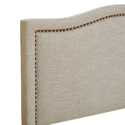 New Kirklands Home Upholstered Augusta Queen Headboard Tan