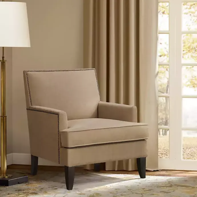 Sale Kirklands Home Upholstered Colton Accent Chair Tan