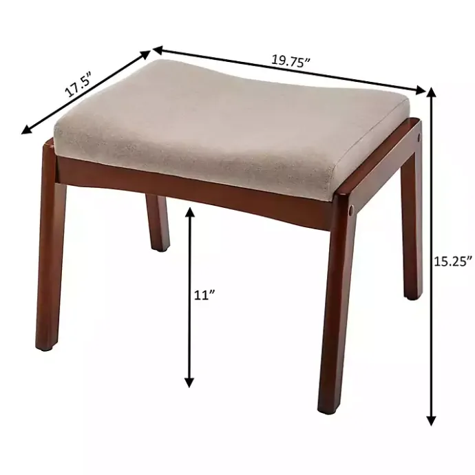Sale Kirklands Home Upholstered Natasha Ottoman Stool Tan