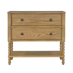 Sale Kirklands Home Wood Turned Legs 2-Drawer Chest Tan