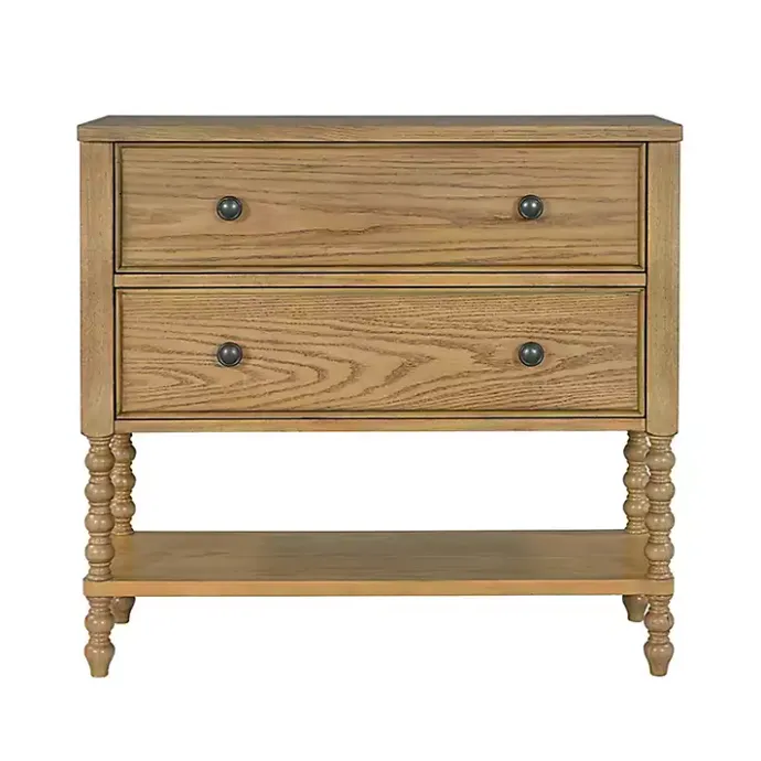 Sale Kirklands Home Wood Turned Legs 2-Drawer Chest Tan