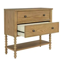 Sale Kirklands Home Wood Turned Legs 2-Drawer Chest Tan