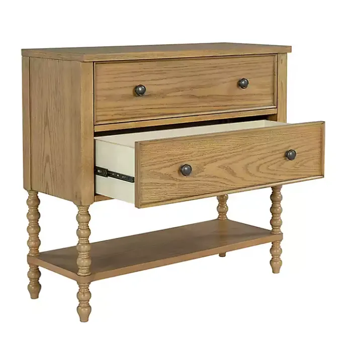 Sale Kirklands Home Wood Turned Legs 2-Drawer Chest Tan