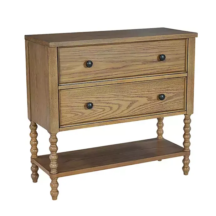 Sale Kirklands Home Wood Turned Legs 2-Drawer Chest Tan