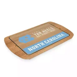 Hot Kirklands Home Tar Heels Wood and Glass Serving Board