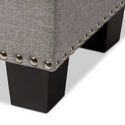 Online Kirklands Home Taupe Button-Tufted Upholstered Storage Bench Tan