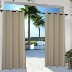 Outlet Kirklands Home Taupe Cabana Outdoor Curtain Panel Set, 108 in. Tan