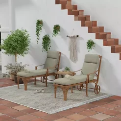 Kirklands Home Taupe Canvas French Edge Outdoor Chaise Cushion Tan