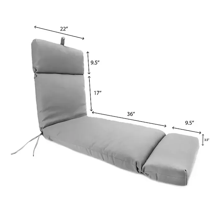 Kirklands Home Taupe Canvas French Edge Outdoor Chaise Cushion Tan