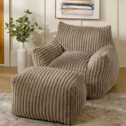 Discount Kirklands Home Taupe Comfy Foam Lounge Ottoman Brown