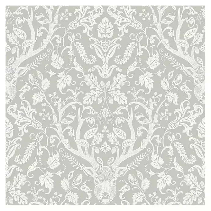 Outlet Kirklands Home Taupe Escape to the Forest Peel & Stick Wallpaper