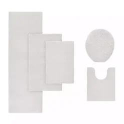 Kirklands Home Taupe High Pile Marshmallow Bath Mat, 70 in. Ivory
