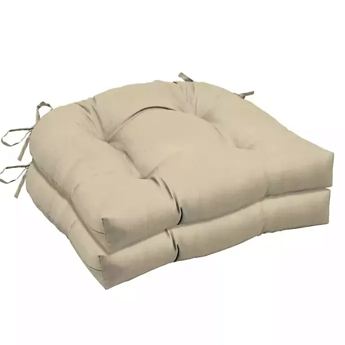 New Kirklands Home Taupe Leala 2-pc. Outdoor Wicker Chair Cushion Set Tan