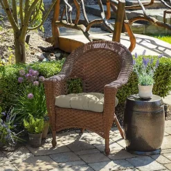 New Kirklands Home Taupe Leala 2-pc. Outdoor Wicker Chair Cushion Set Tan