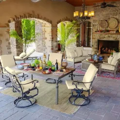 Kirklands Home Taupe Leala Texture Outdoor Chaise Cushion Tan