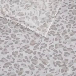Discount Kirklands Home Taupe Leopard Print Satin 3-pc. Twin Sheet Set