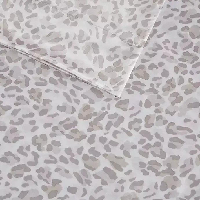 Discount Kirklands Home Taupe Leopard Print Satin 3-pc. Twin Sheet Set