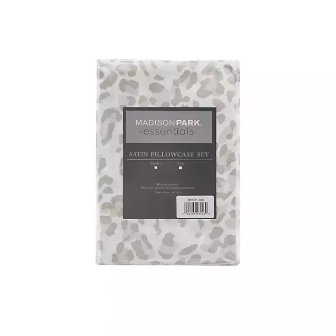 Sale Kirklands Home Taupe Leopard Satin King 2-pc. Pillow Case Set