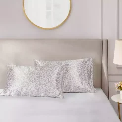 Outlet Kirklands Home Taupe Leopard Satin Standard 2-pc. Pillow Case Set