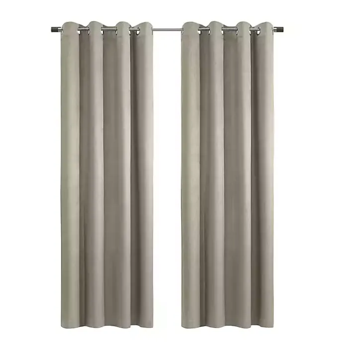 Outlet Kirklands Home Taupe Paris Velvet Blackout Curtain Panel, 95 in. Tan
