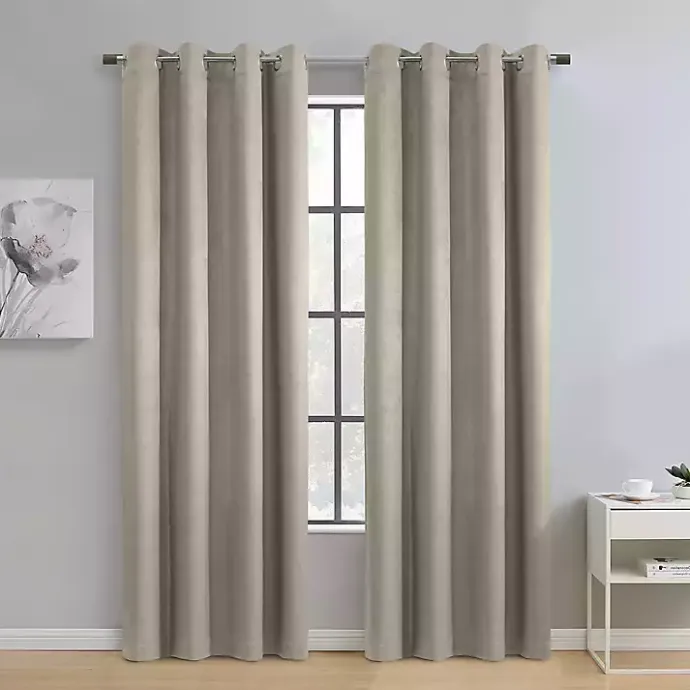 Outlet Kirklands Home Taupe Paris Velvet Blackout Curtain Panel, 95 in. Tan