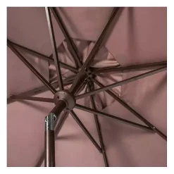 Clearance Kirklands Home Taupe Scallop Tilt Crank 9 ft. Outdoor Umbrella Gray