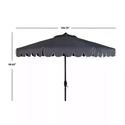 Clearance Kirklands Home Taupe Scallop Tilt Crank 9 ft. Outdoor Umbrella Gray