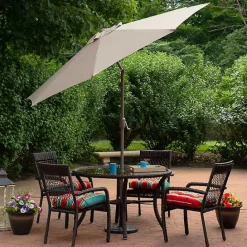 Discount Kirklands Home Taupe Tilt Hand Crank Outdoor Umbrella