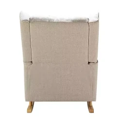 Clearance Kirklands Home Taupe Upholstered Natural Base Wingback Rocker Tan