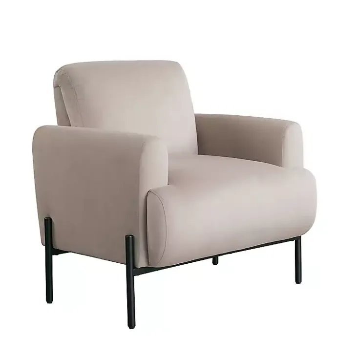 Clearance Kirklands Home Taupe Velvet Upholstered Knox Accent Chair Tan